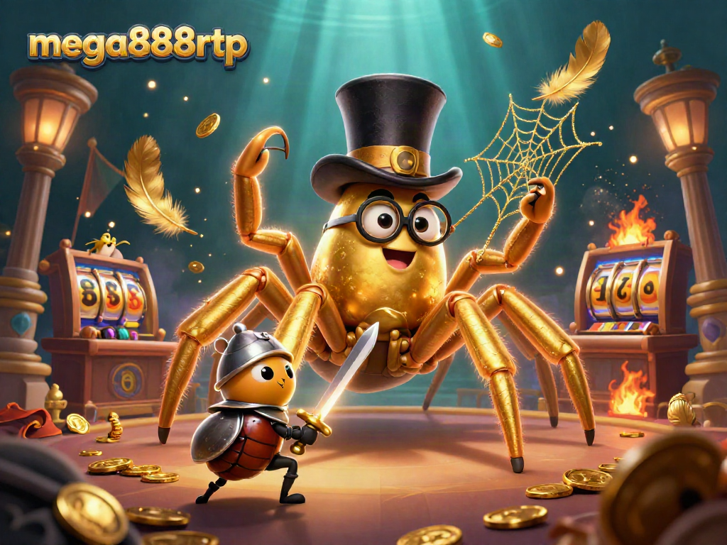 Engage with mega888rtp and spin the reels among vibrant casino elements in this dynamic scene.