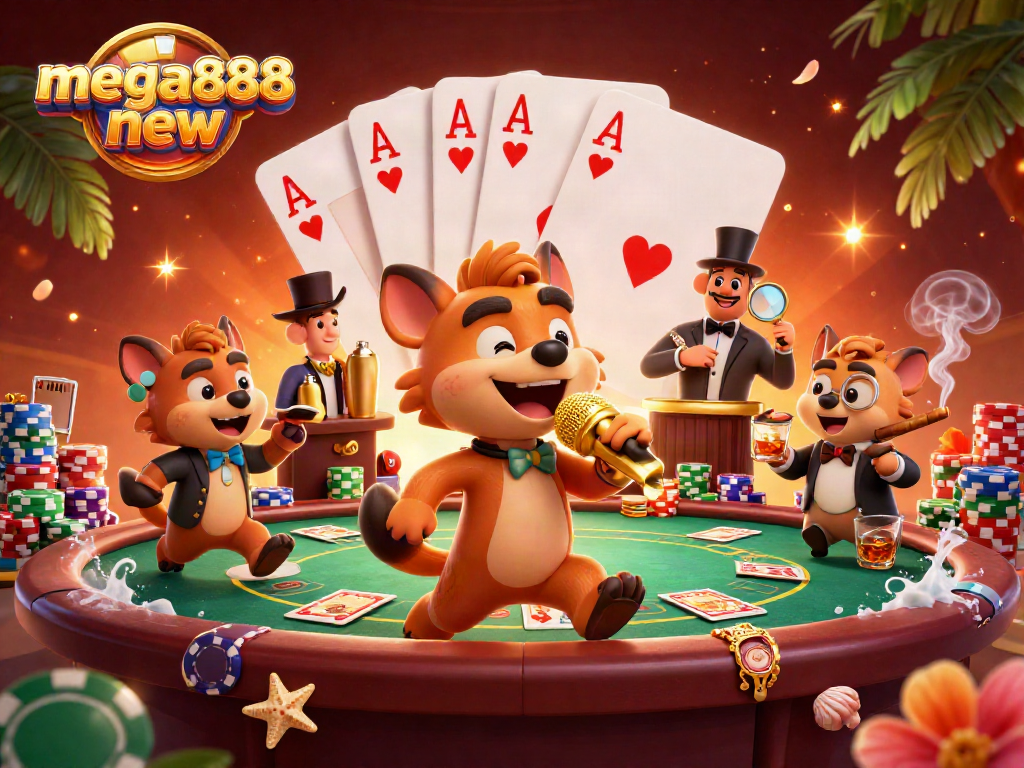 Catch the excitement at mega888 new as hyenas entertain at a vibrant casino scene.