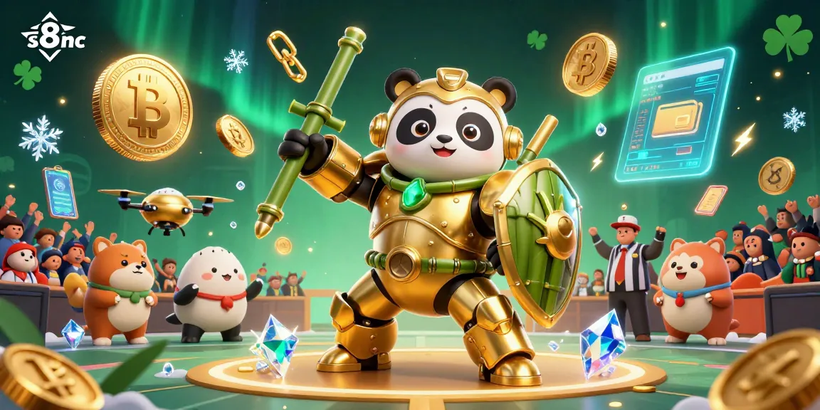 Experience thrilling bets with s8inc in a vibrant 3D casino scene featuring dynamic characters and cryptocurrency elements.