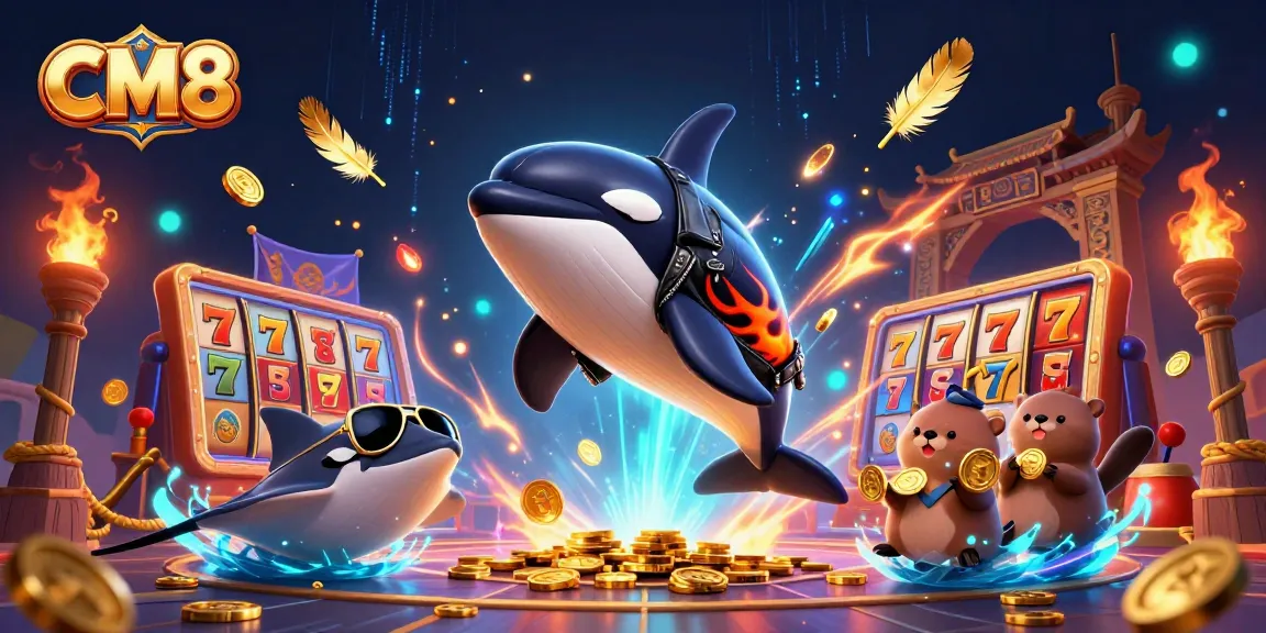CM8 casino scene featuring dynamic characters and vibrant elements for thrilling gaming experience.