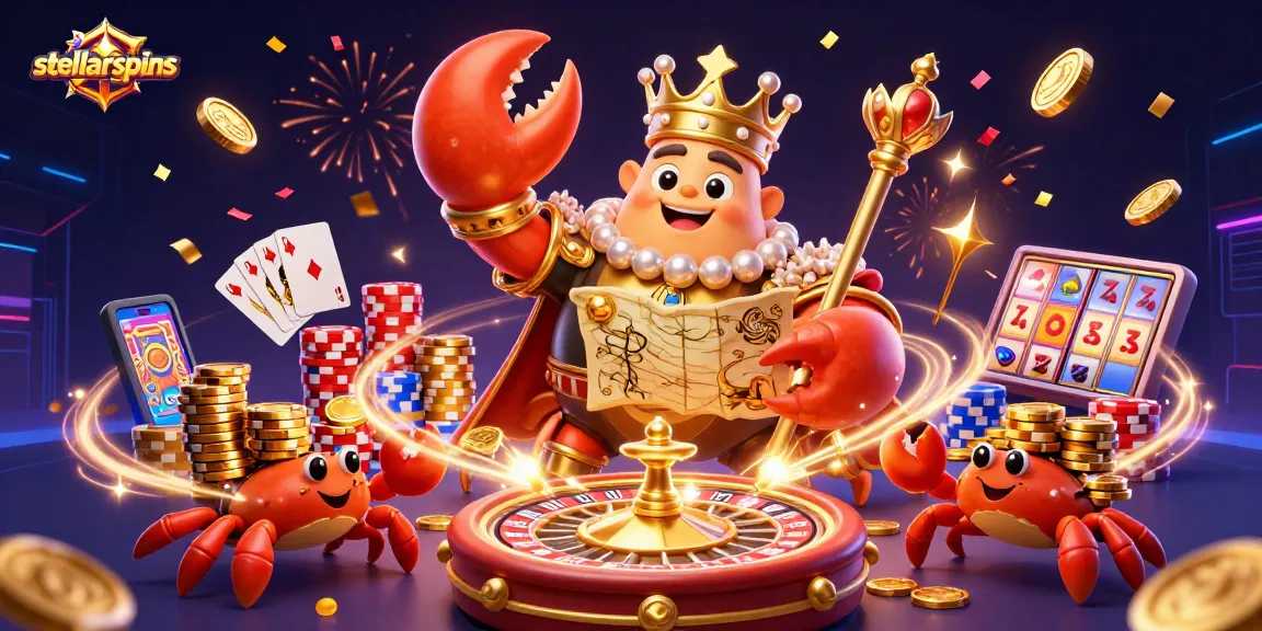 Engage with stellarspins through dazzling casino adventures featuring a golden crab emperor and his treasure.